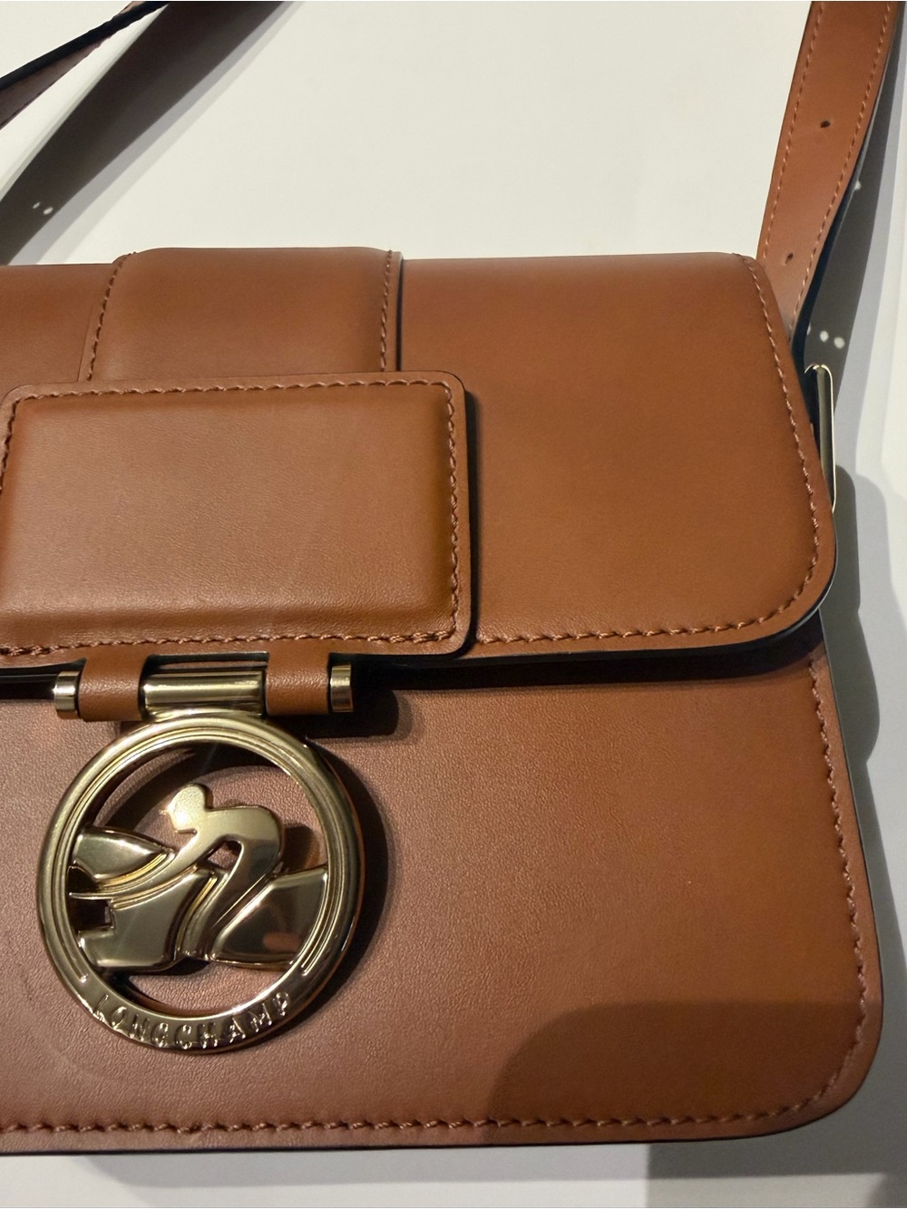 Longchamp Box Trot Crossbody Cognac/Pale Gold - Picture 8 of 16